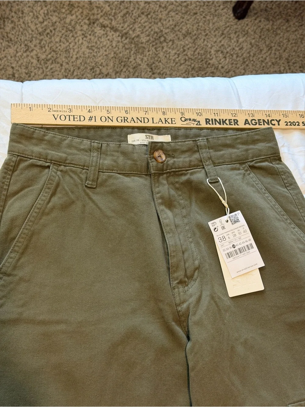 stradivarius Olive Green Straight Leg Cargo Pants